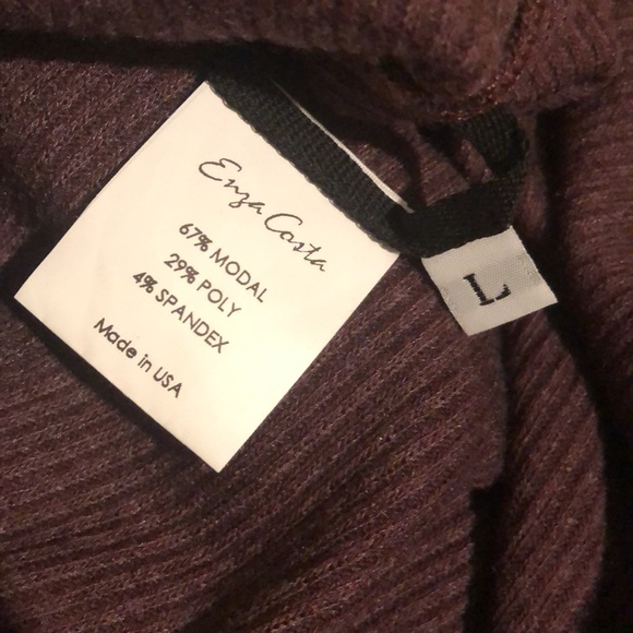 New Revolve Enza Costa rib knit turtleneck long sleeve bodycon mini dress